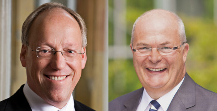 Der neue Vorsitzende des Städtetags Nordrhein-Westfalen und sein Stellvertreter: Pit Clausen und Thomas Hunsteger-Petermann (v.l.)