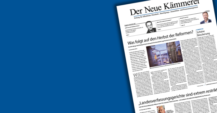 Am morgigen Freitag erscheint die neue Zeitungsausgabe von Der Neue Kämmerer (Foto: DNK).